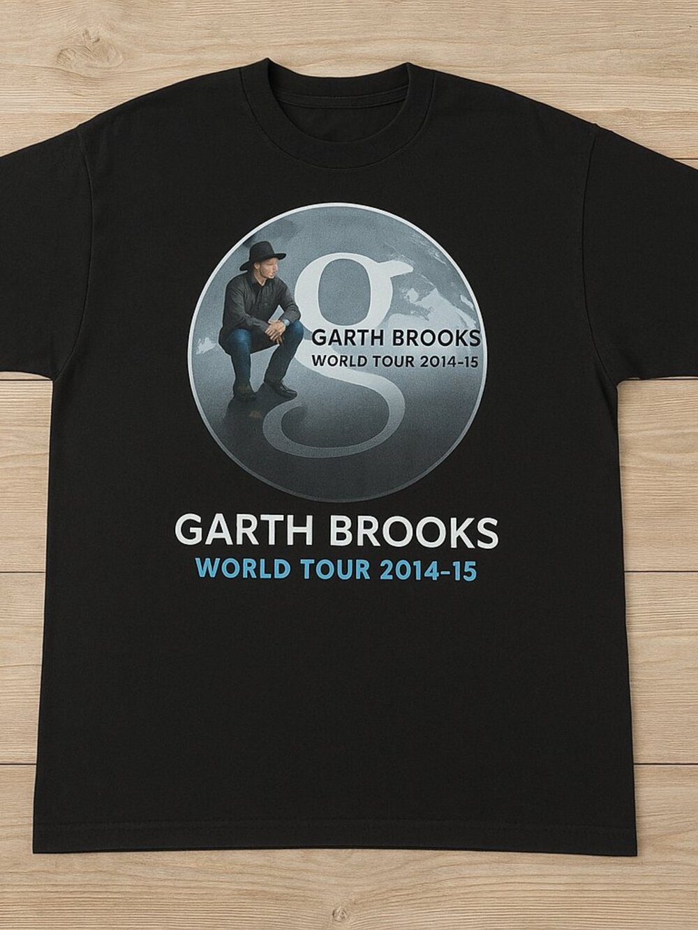 Garth Brooks World Tour 2014-16 Graphic T-Shirt Black Country Music Tee